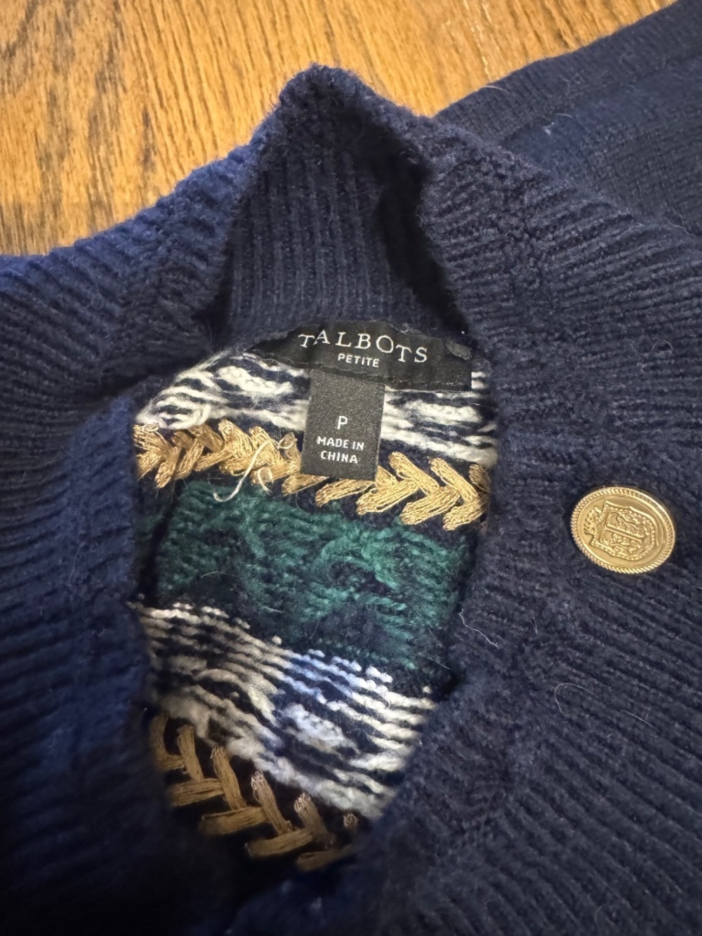 Talbots Fair isle sweater dress Petite XS - Picture 3 of 3